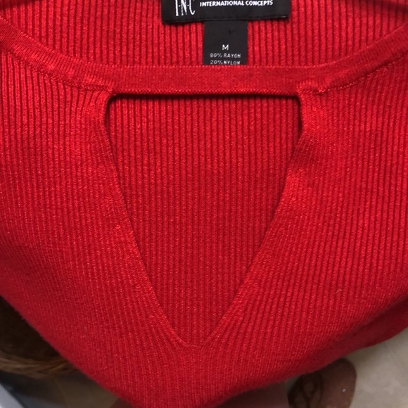 INC red choker neck sweater - Picture 7 of 7